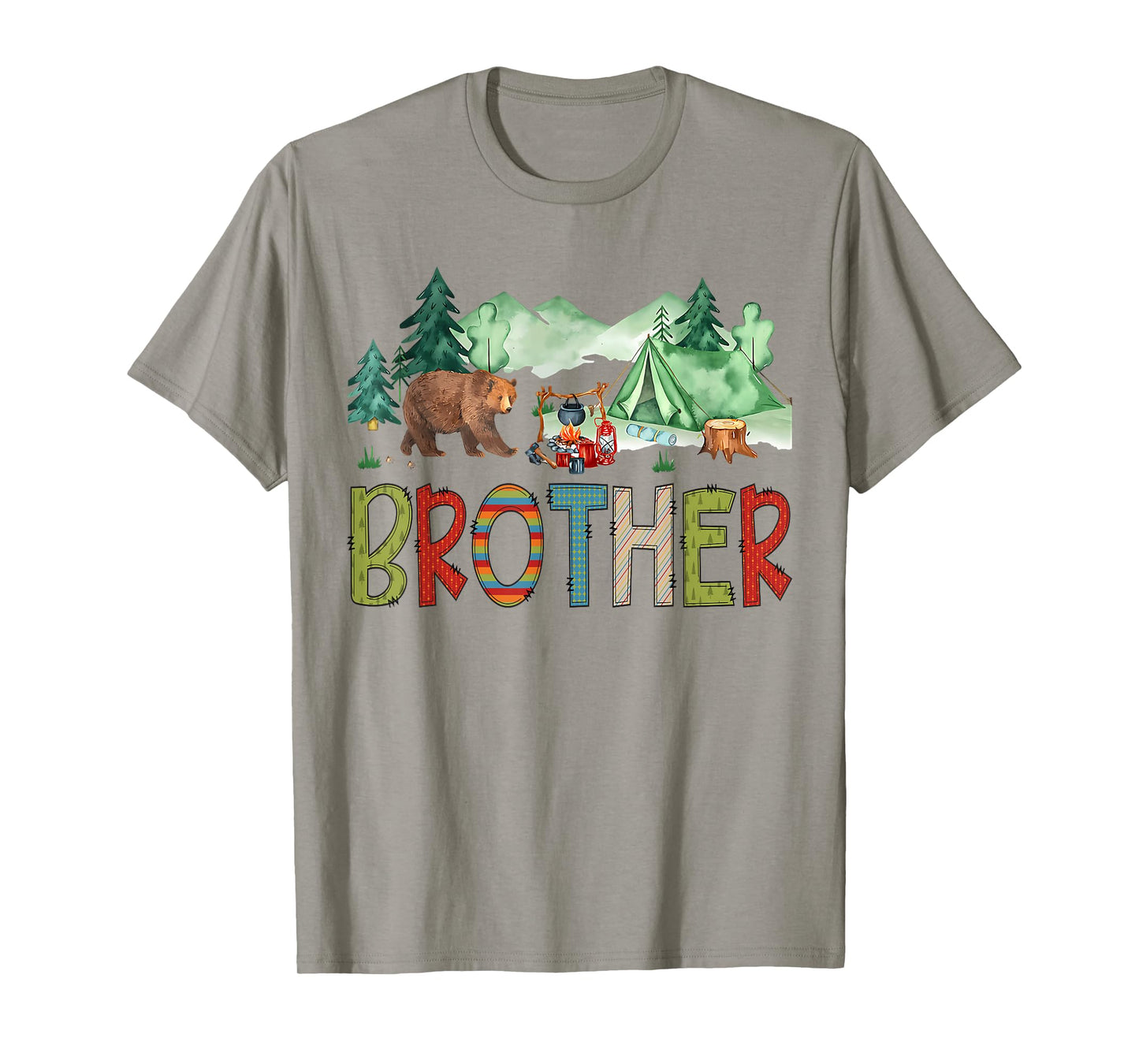 Brother Camper 1St Birthday Boy Girl Camping Bear T-Shirt