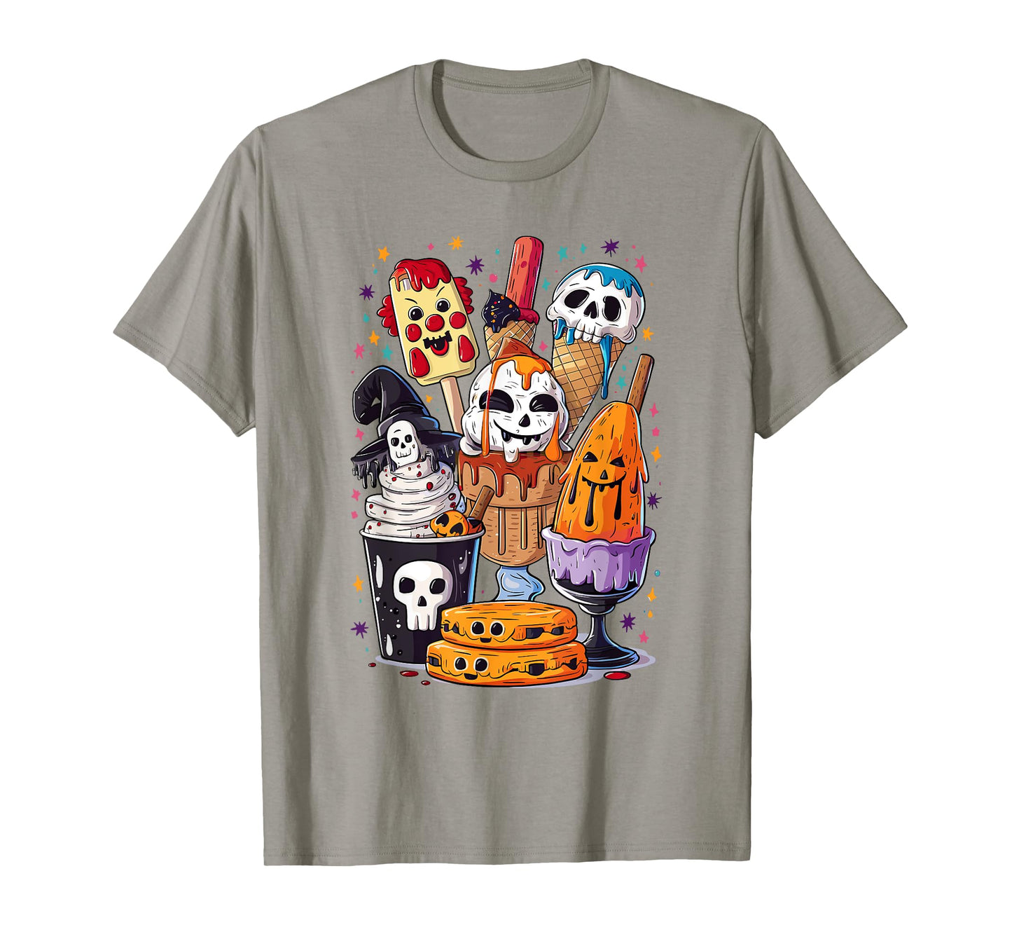 Scary Ice Cream Halloween Popsicle Ghoul Summer Halloween T-Shirt