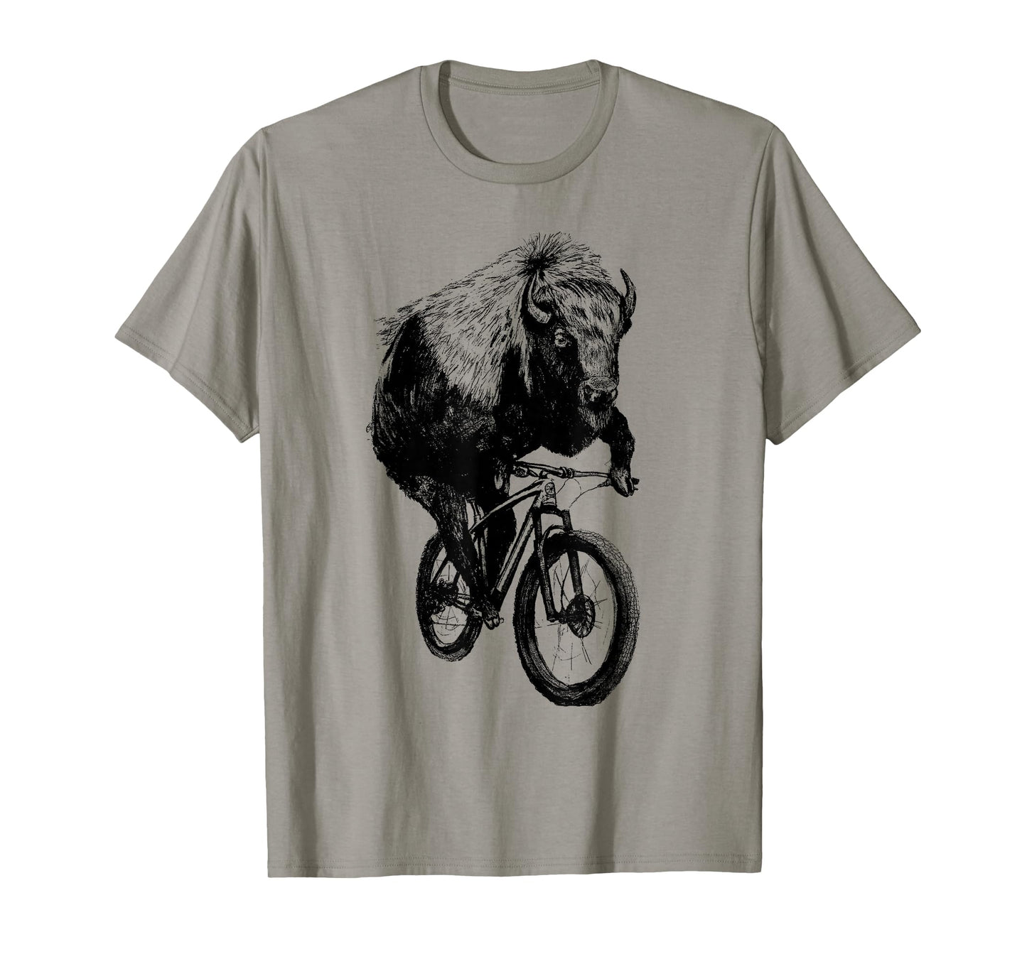 Buffalo on a Bicycle Buffalo Cycling Funny Buffalo Lover T-Shirt