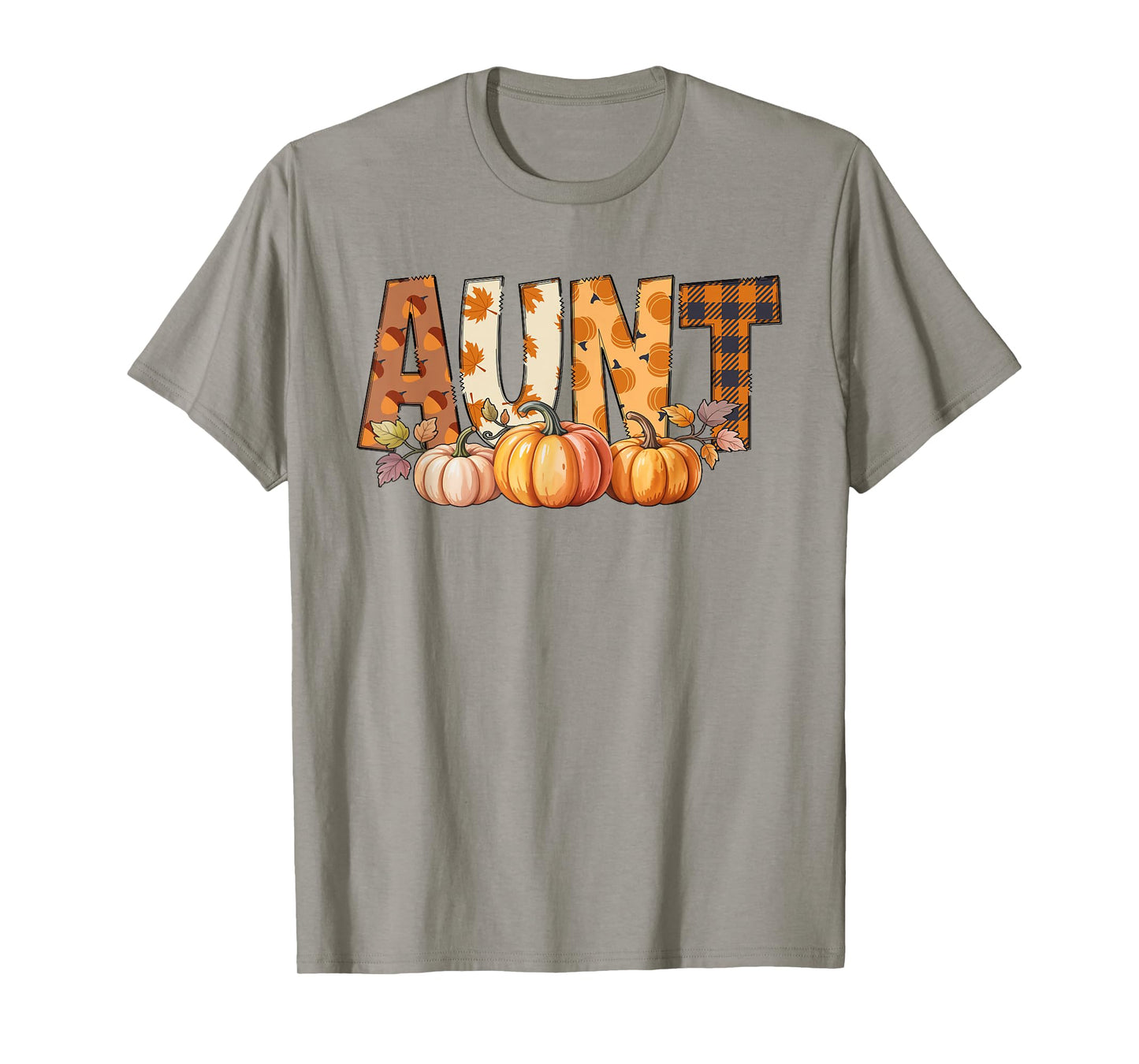 Aunt Fall Pumpkin Leaves Autumn Women’s Seasonal Men Women T-Shirt