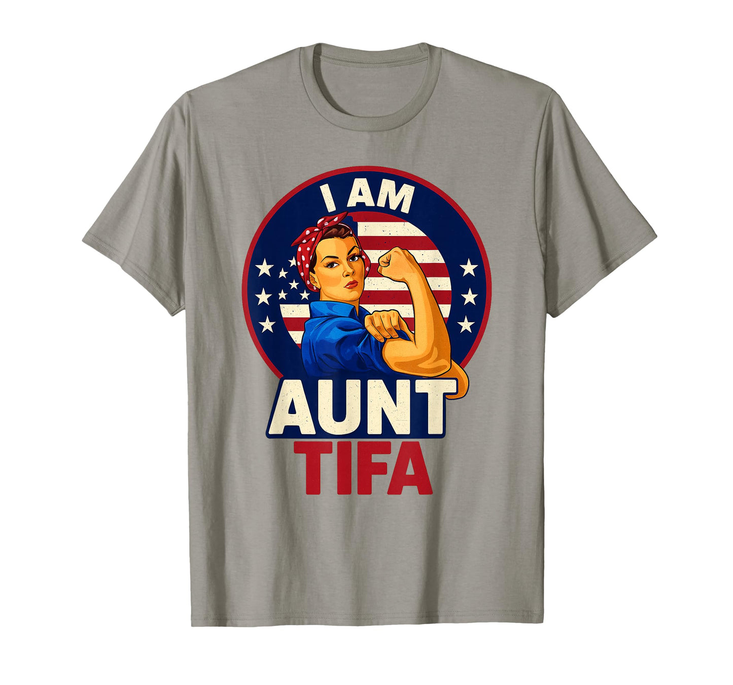 I Am Aunt Tifa Woman's Girl America Flag T-Shirt