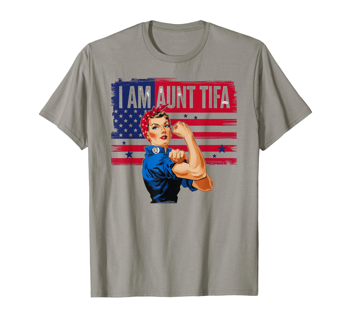 I Am Aunt Tifa Woman's Girl America Flag T-Shirt