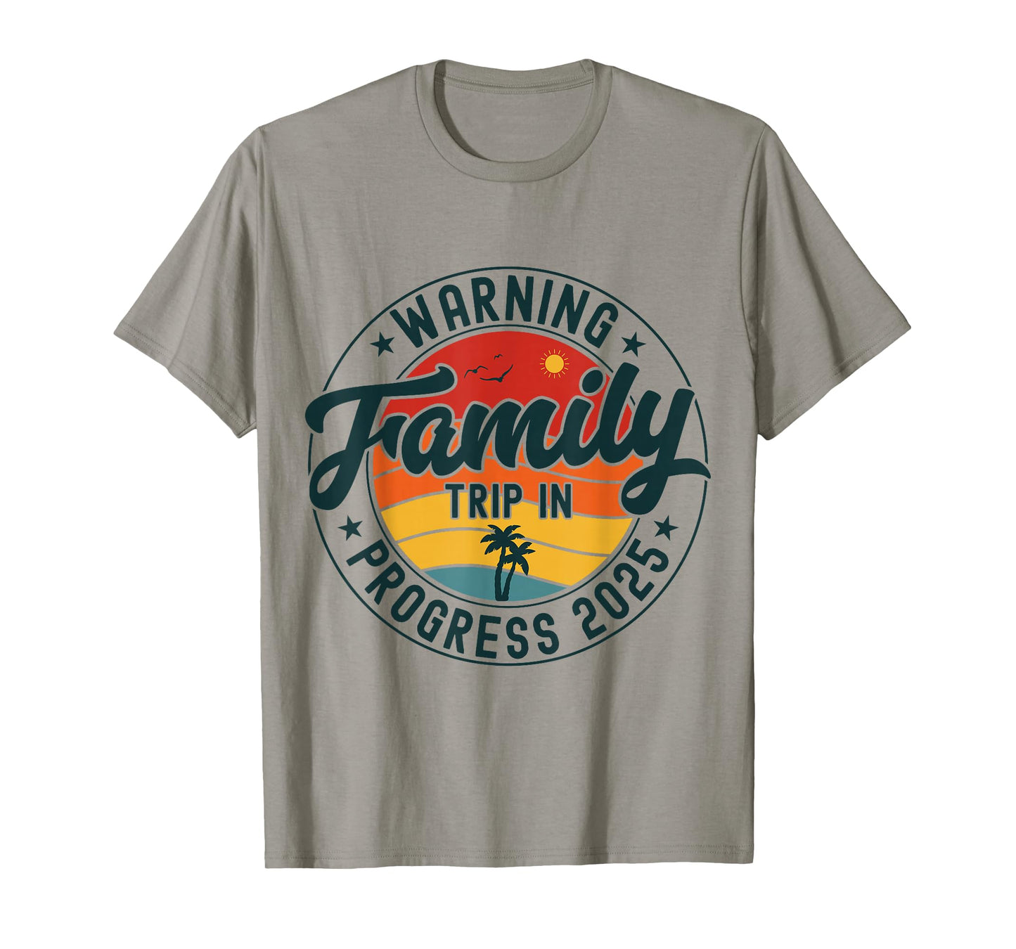 Warning Family Trip In Progress 2025 Beach Family Vacation T-Shirt