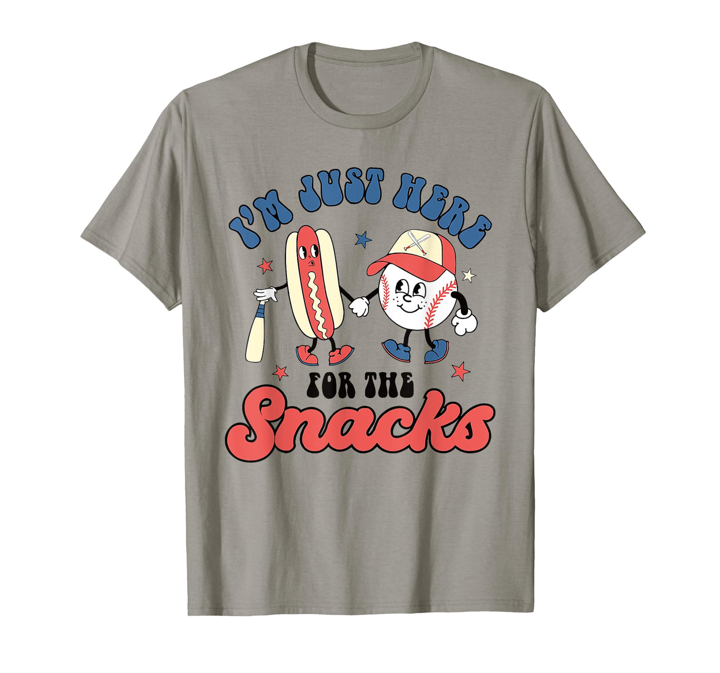 I'm Just Here For The Snacks Baseball 4th Of July Hot Dog T-Shirt for Men Women