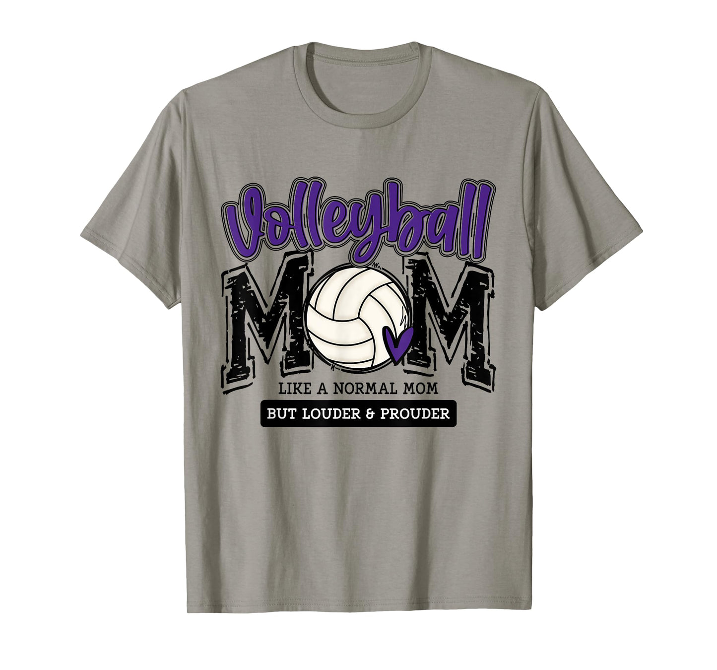 Volleyball Mom Purple Game Day Mama Daughter Family Team T-Shirt