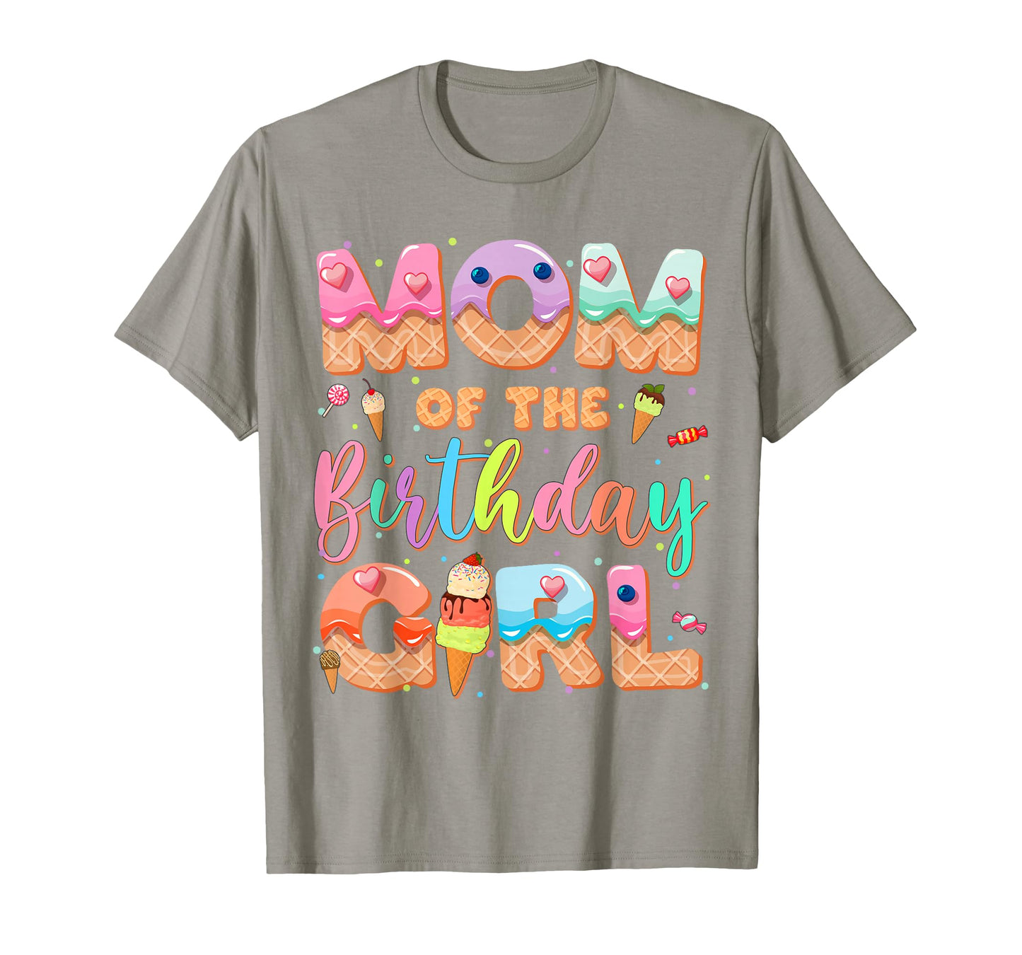 Mom Of The Birthday Ice Cream Family Matching Party T-Shirt