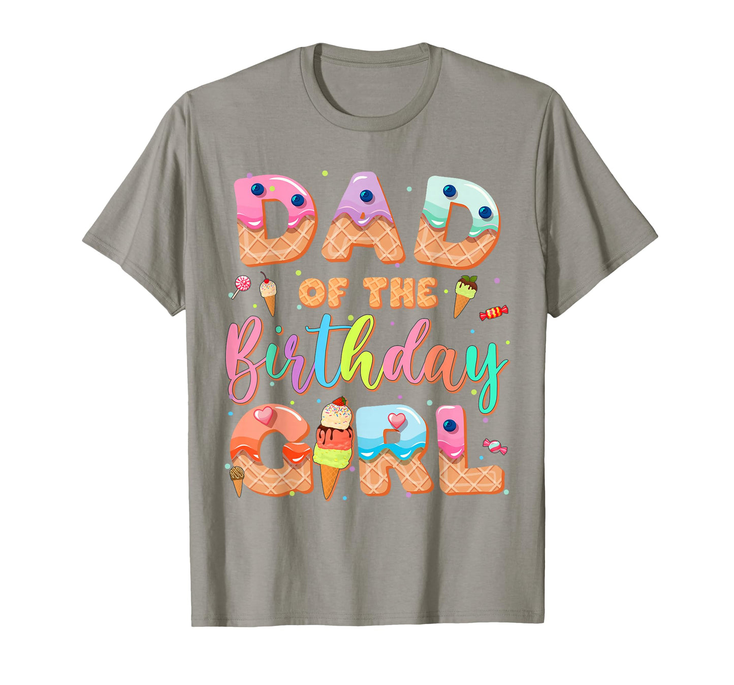 Dad Of The Birthday Ice Cream Family Matching Party T-Shirt