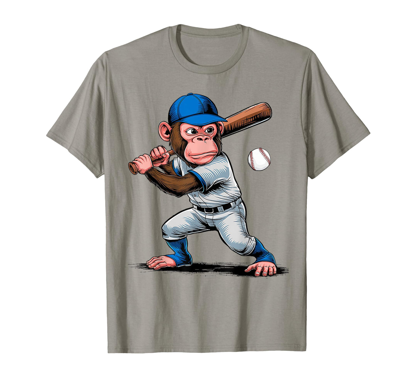 Monkey Baseball Player Monkey Lover Men Women Kids T-Shirt