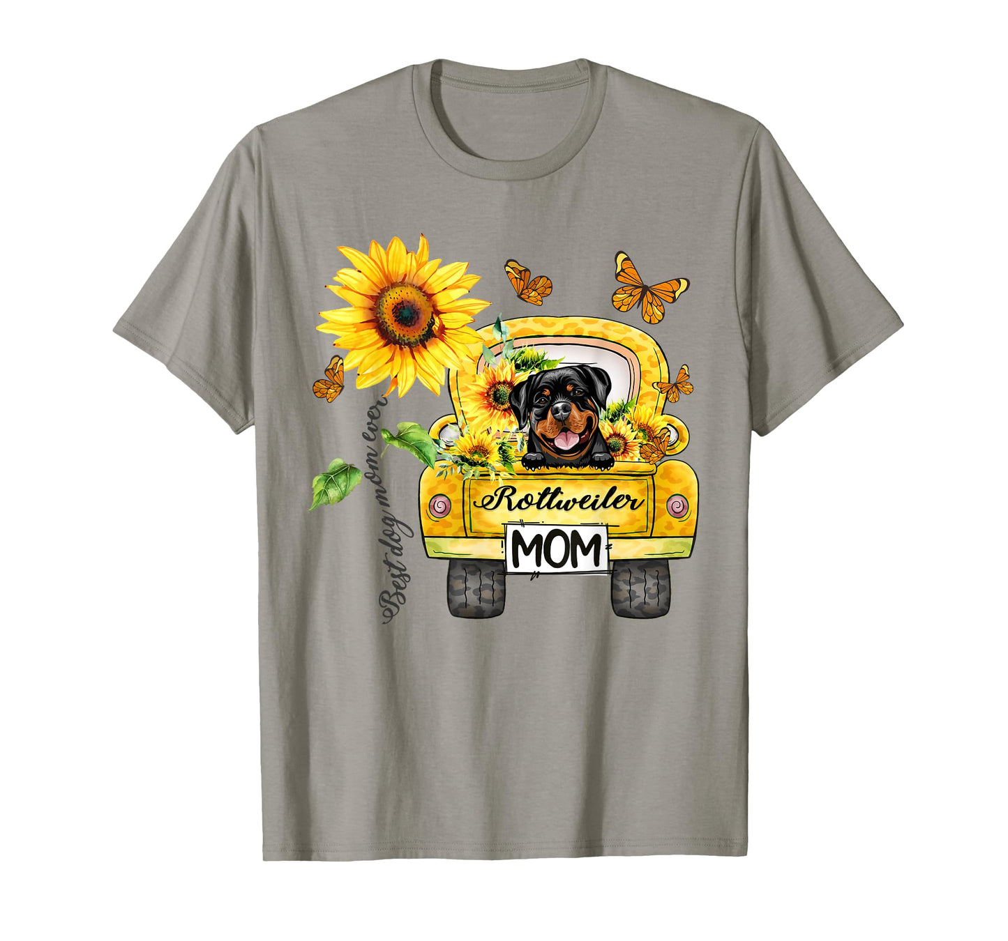 Rottweiler Mom Sunflower Best Dog Mom Ever Mother's Day Men Women Kids T-Shirt