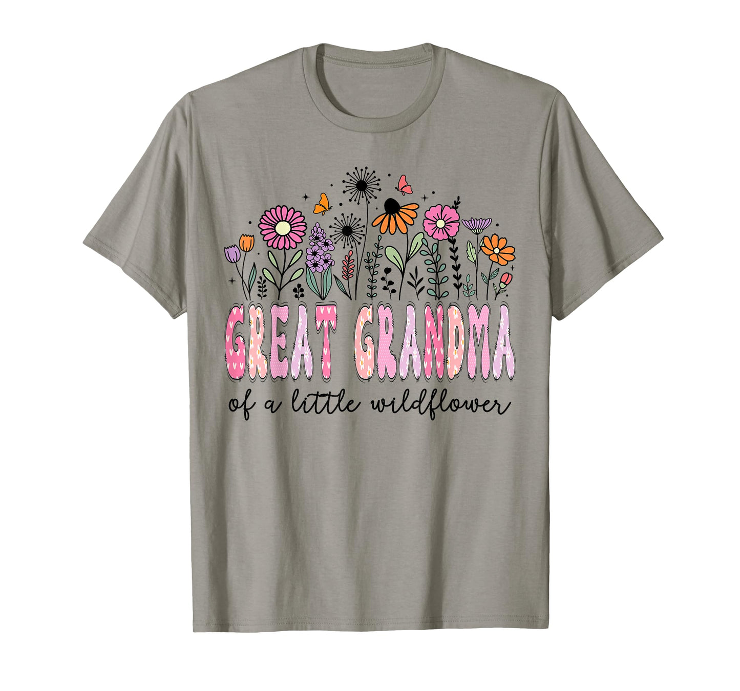 Great Grandma Of The Little Wildflower Floral Birthday Girl T-Shirt