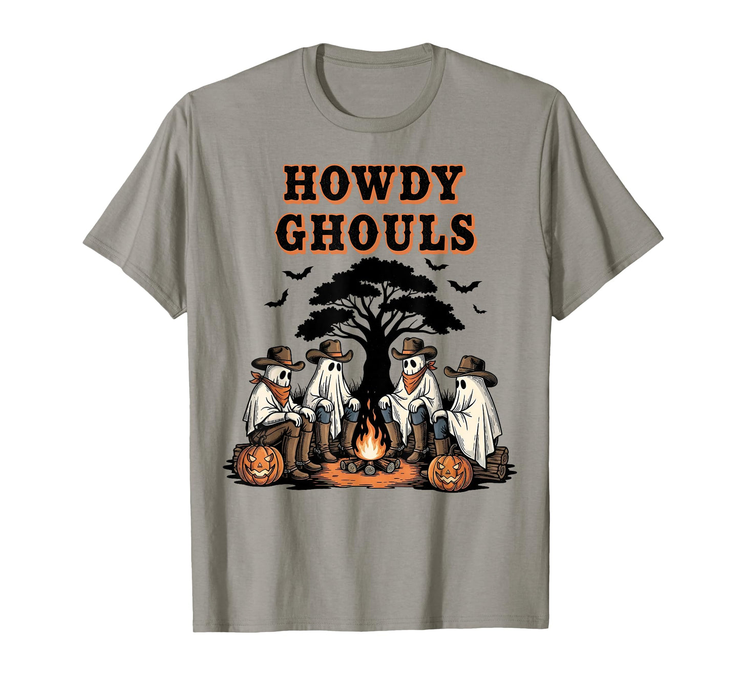 Retro Howdy Ghouls Cowboy Western Country Halloween Costume T-Shirt