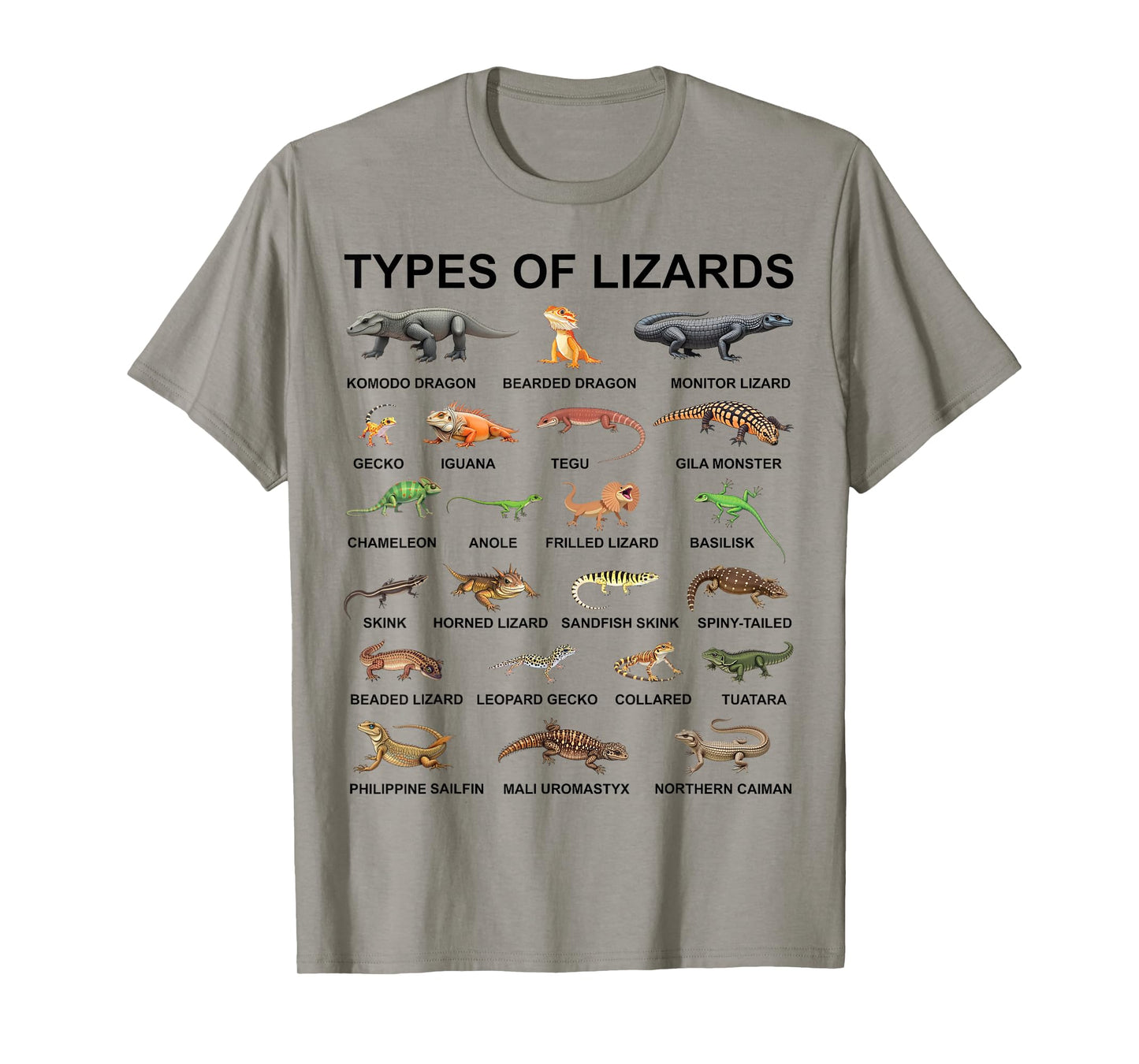 Types Of Lizards Educational Herpetologist Boys Girls Kids T-Shirt