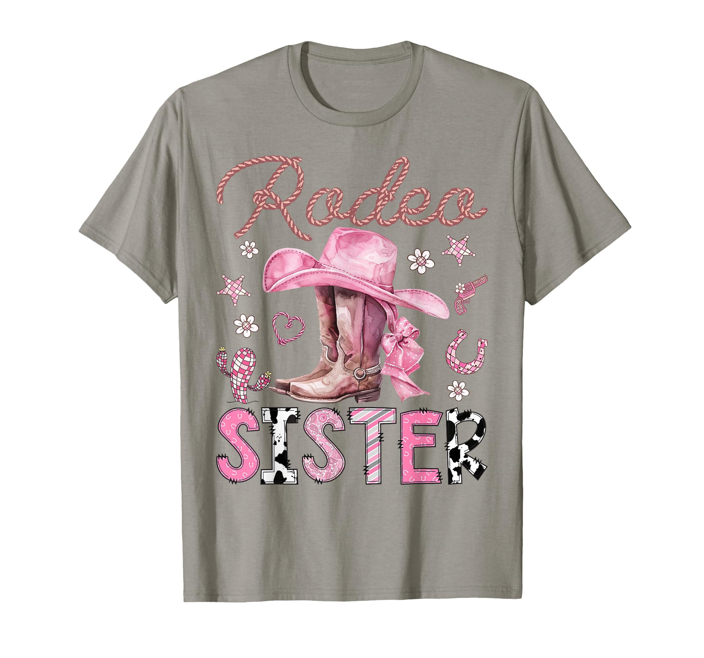 Rodeo Sister Pink CowGirl Coquette Boots Birthday Girl T-Shirt