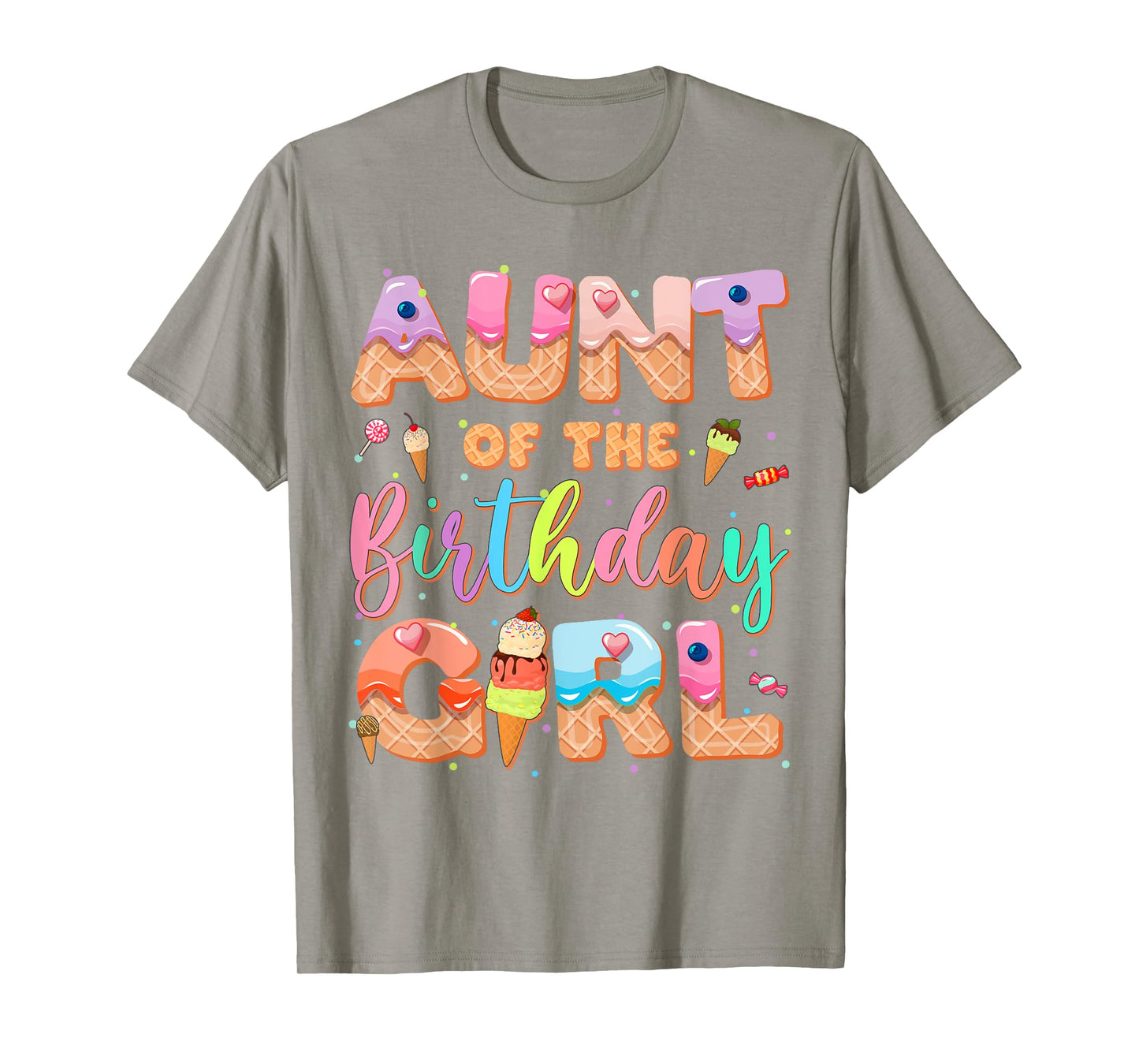 Aunt Of The Birthday Ice Cream Family Matching Party T-Shirt