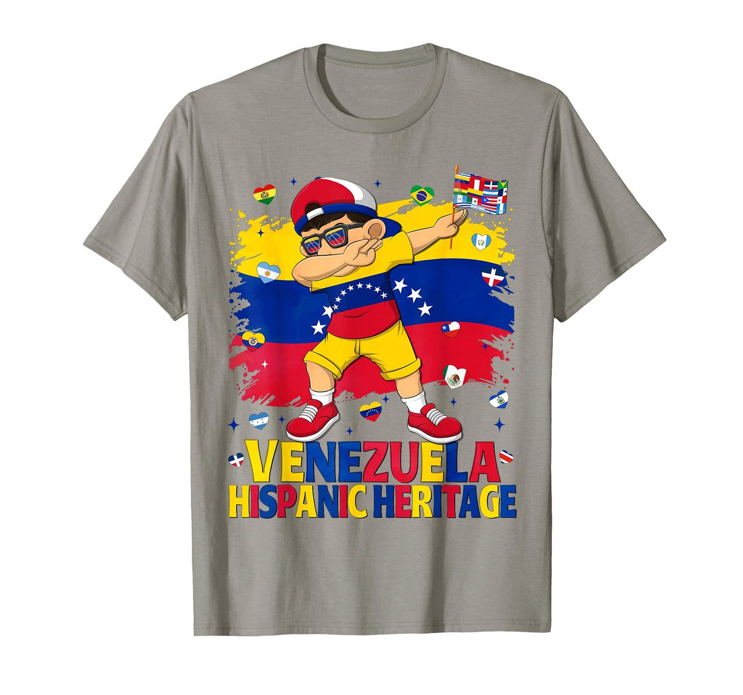 Venezuelan Hispanic Heritage Venezuela Flag Dabbing Boys T-Shirt