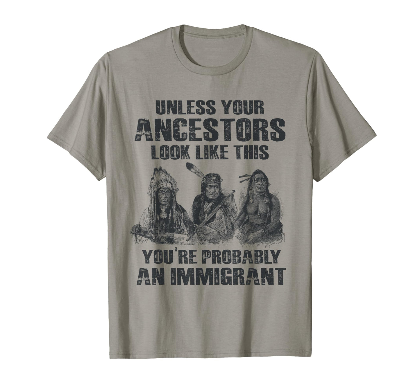 American Pride Tee Gift Native American Present Unless Your Ancestors Look Like This You're An Immigrant T-Shirt