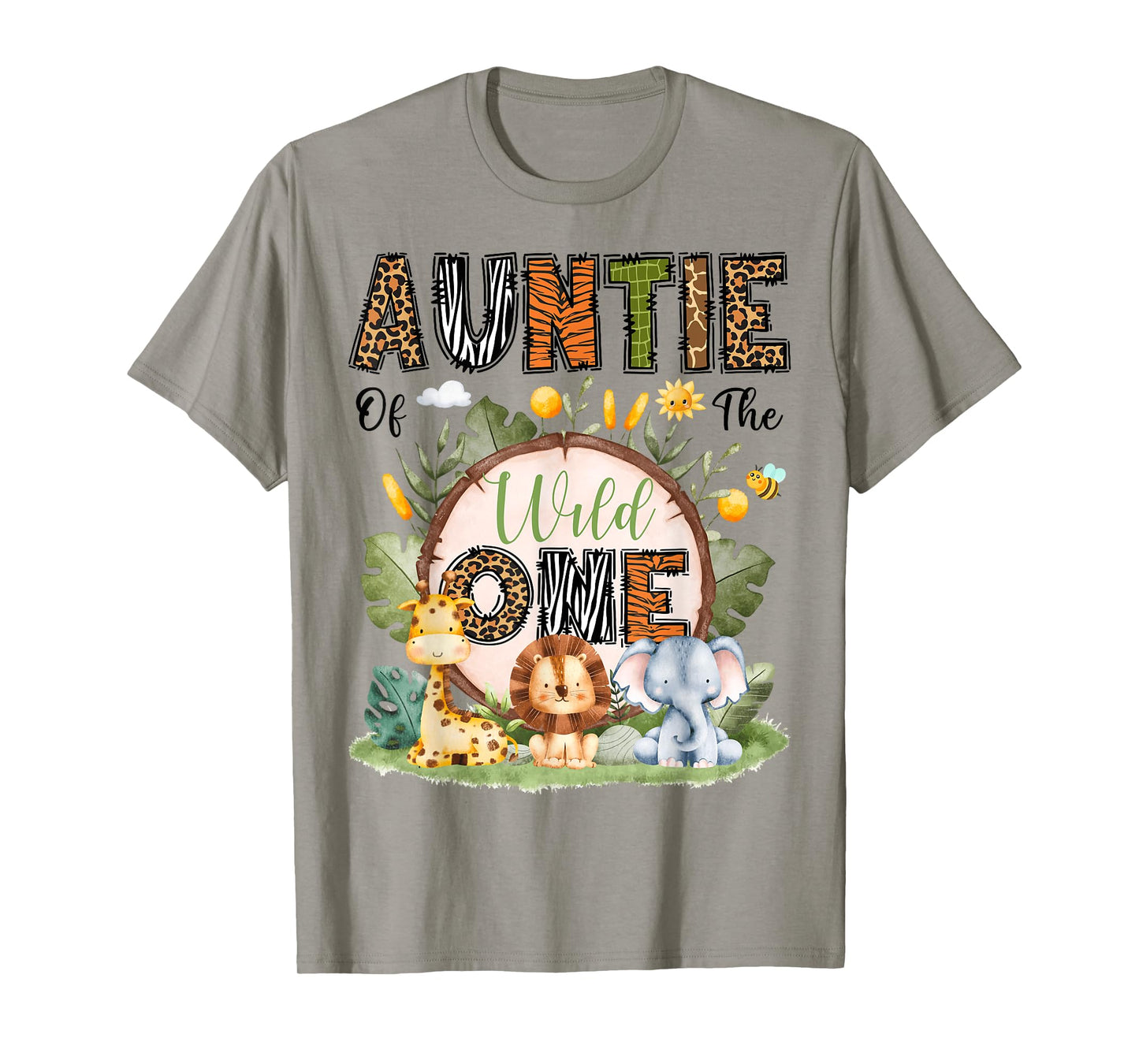 Auntie Of The Wild One 1St Birthday Boy Safari Jungle T-Shirt