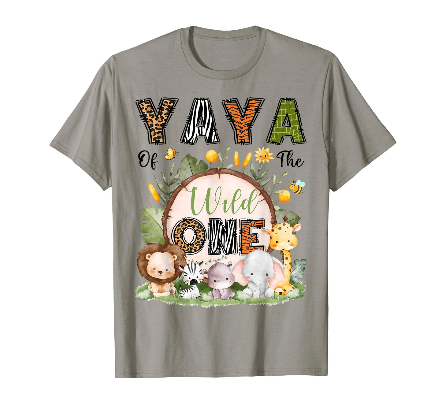 Yaya Of The Wild One 1St Birthday Boy Safari Jungle T-Shirt