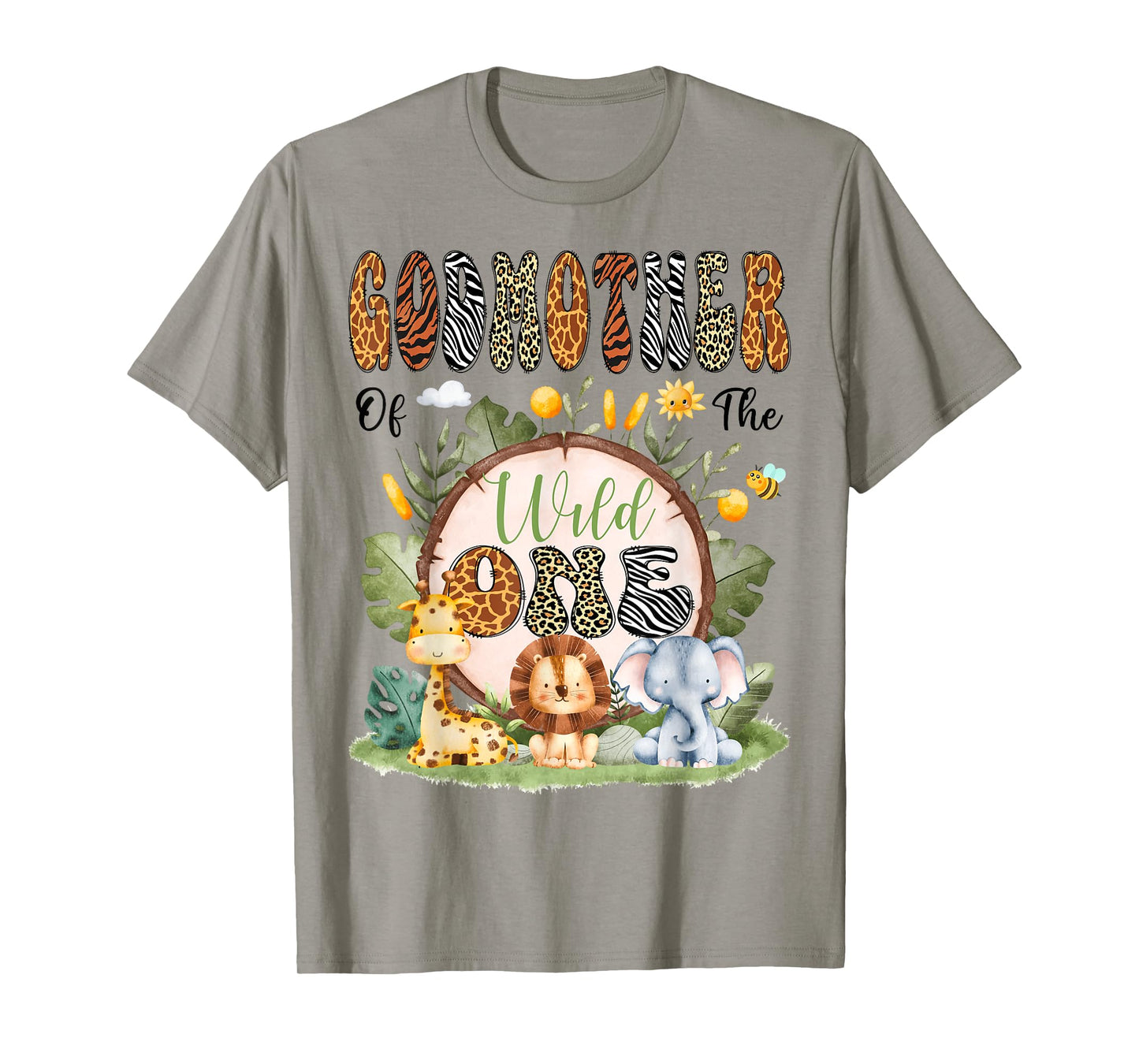 GodMother Of The Wild One First Bday Safari Jungle Animal T-Shirt