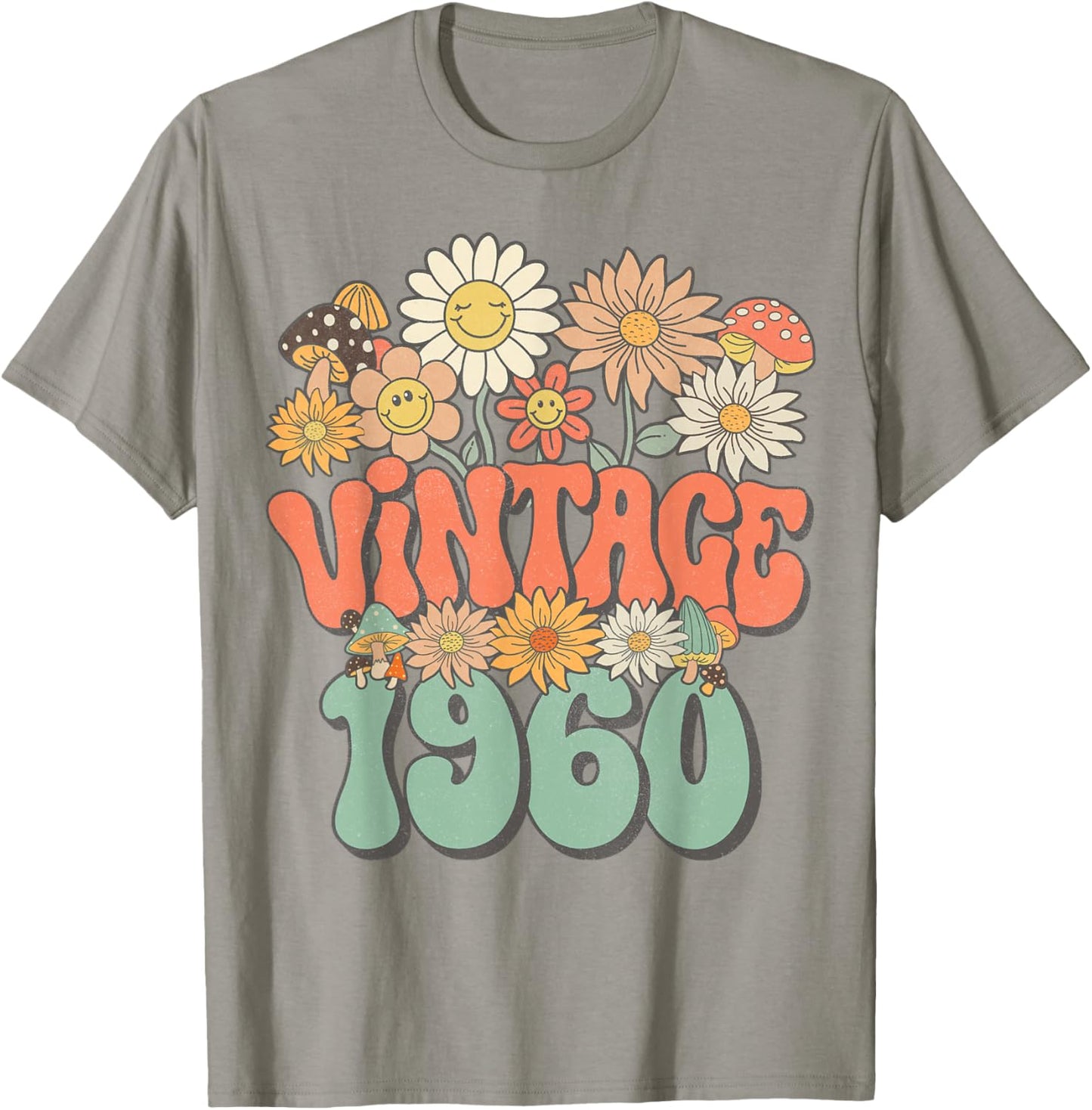 Vintage 1960 Floral Hippie Groovy Daisy Flower 65th Birthday T-Shirt