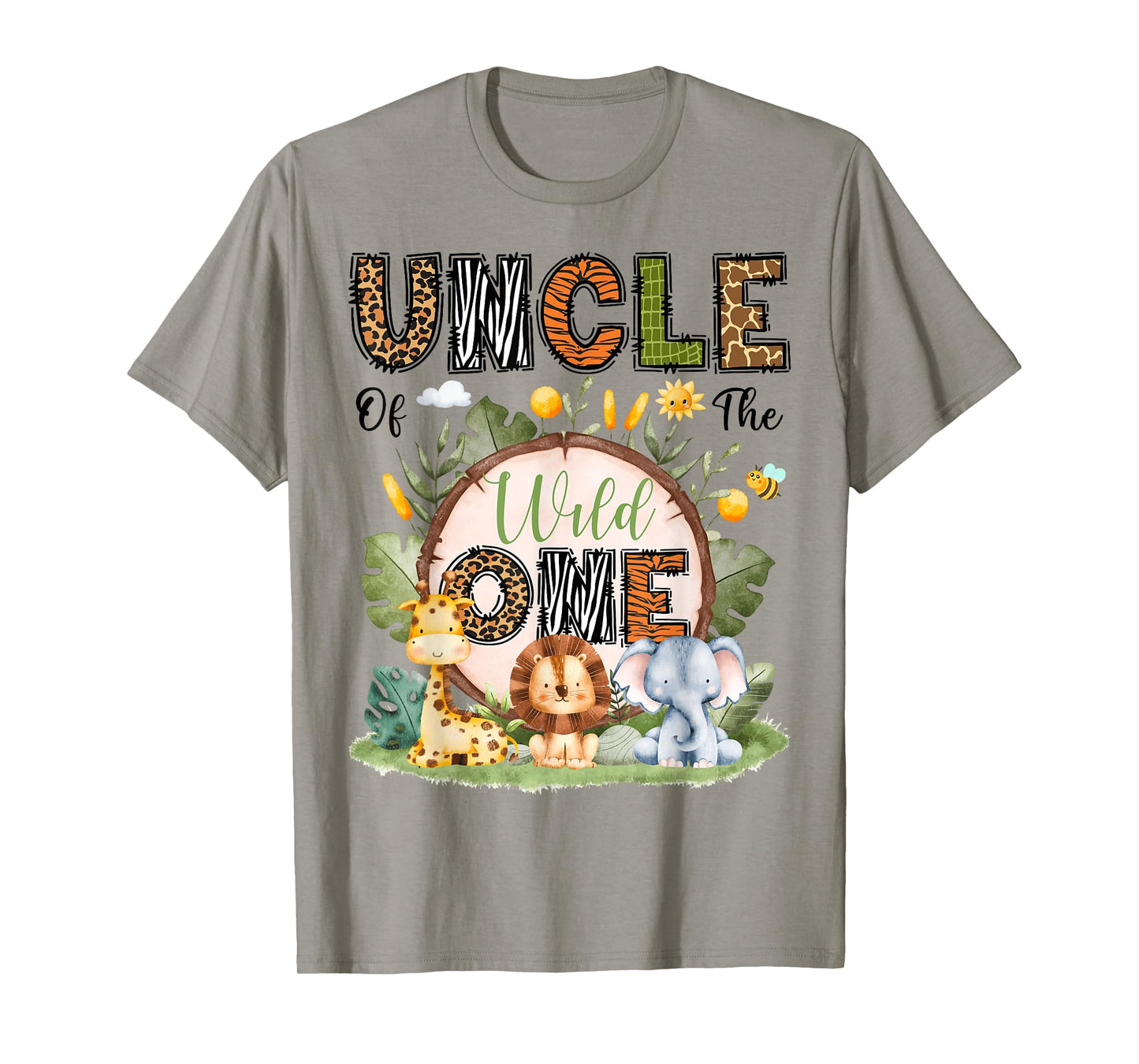 Uncle Of The Wild One 1St Birthday Boy Safari Jungle T-Shirt