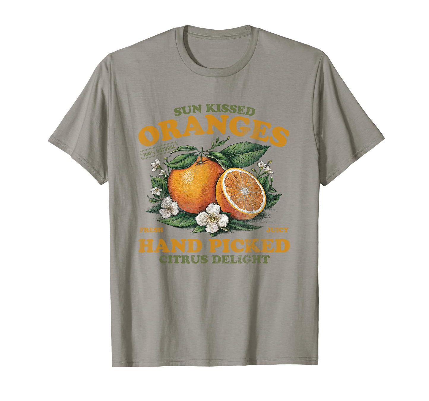 Oranges Hand Picked Vintage Fruit Retro Peach Graphic T-Shirt