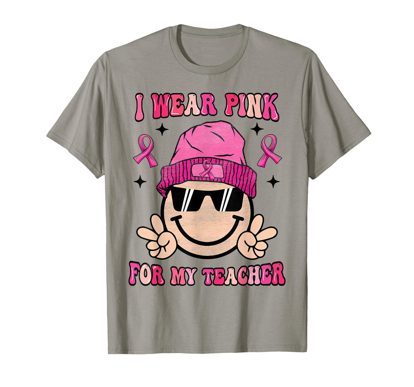 I Wear Pink For My Teacher Breast Cancer Awareness Women T-Shirt