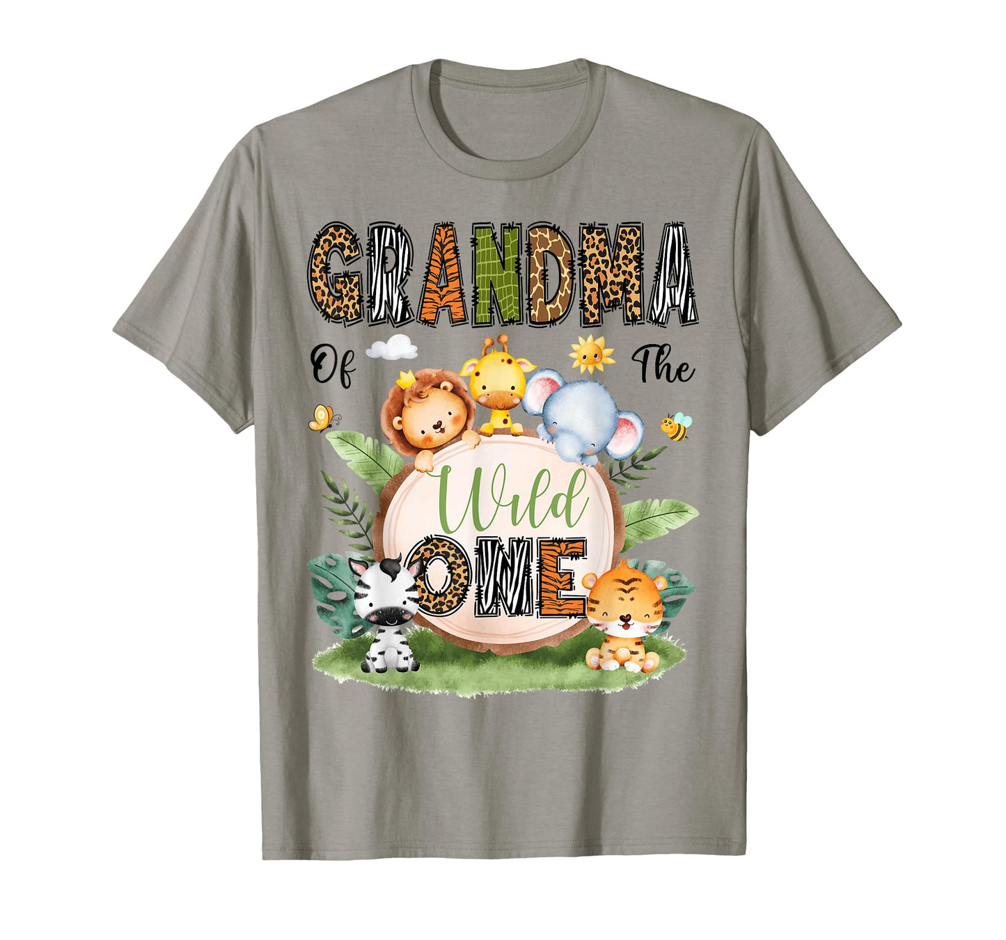 Grandma Of The Wild One 1St Bday Boy Safari Woodland T-Shirt