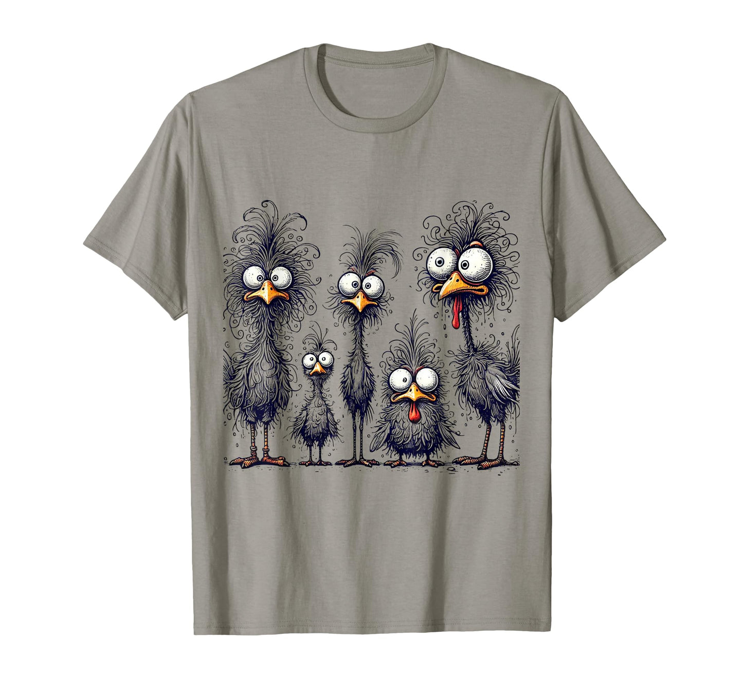 Eagerlys Colorful Funny Chicken Art, Crazy Chicken Family T-Shirt