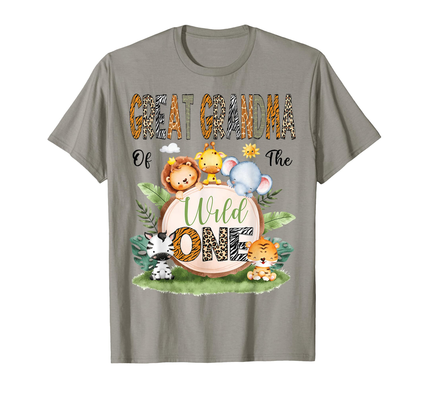 Great Grandma Of The Wild One Safari Jungle 1St Birthday T-Shirt