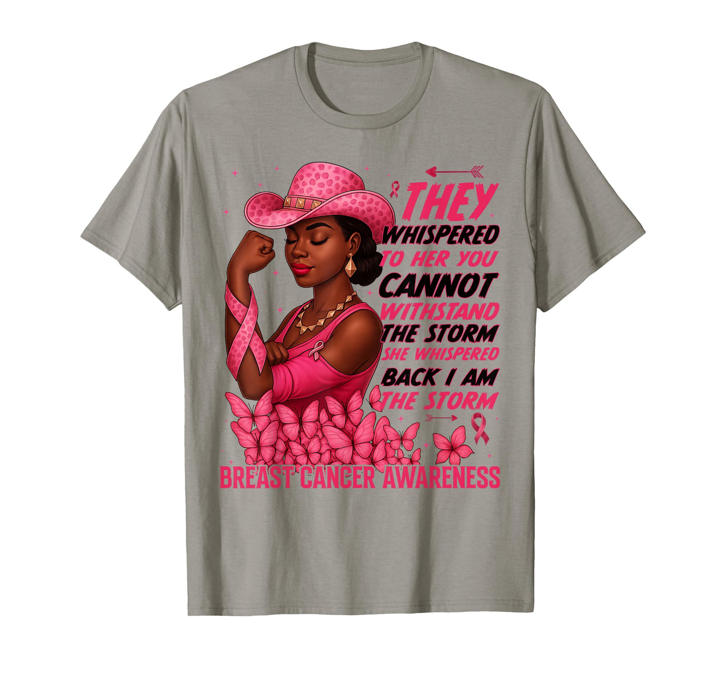 Black Women Breast Cancer Survivor Pink Ribbon I'm The Storm T-Shirt