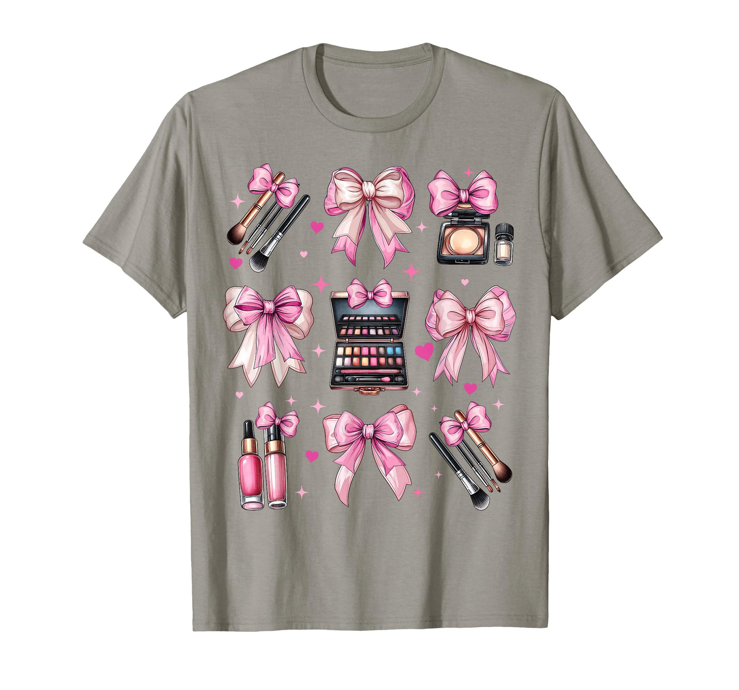Coquette Bow Makeup Artist MUA Girl Mom Mama Mother's Day T-Shirt