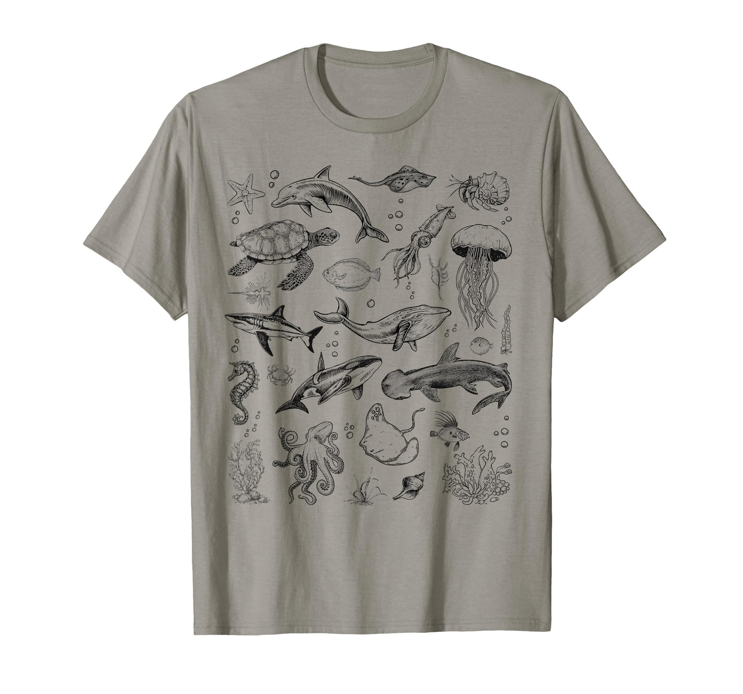 Ocean Wildlife Vintage Tattoo Sea Animals 80s 90s Marine Bio T-Shirt