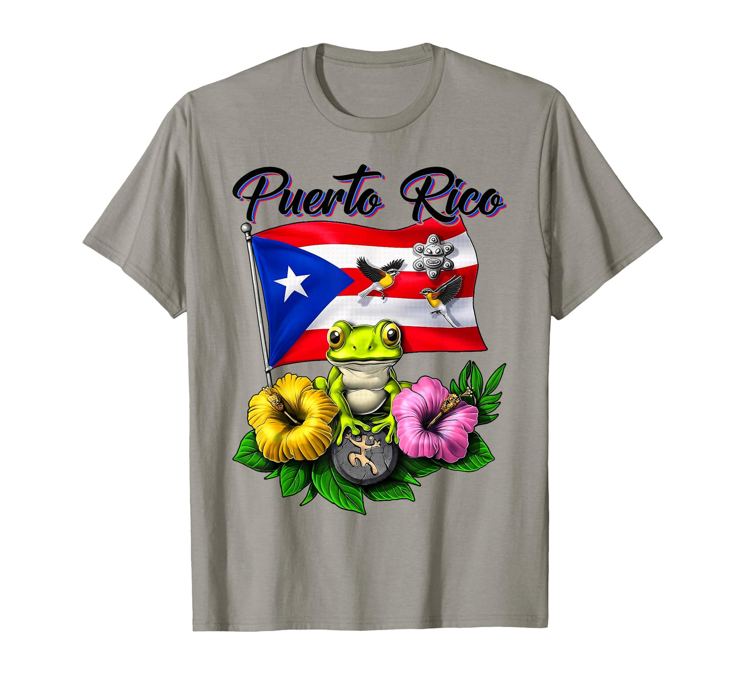 Funny Boricua Coqui Frog Taino Puerto Rico Puerto Rican Flag T-Shirt