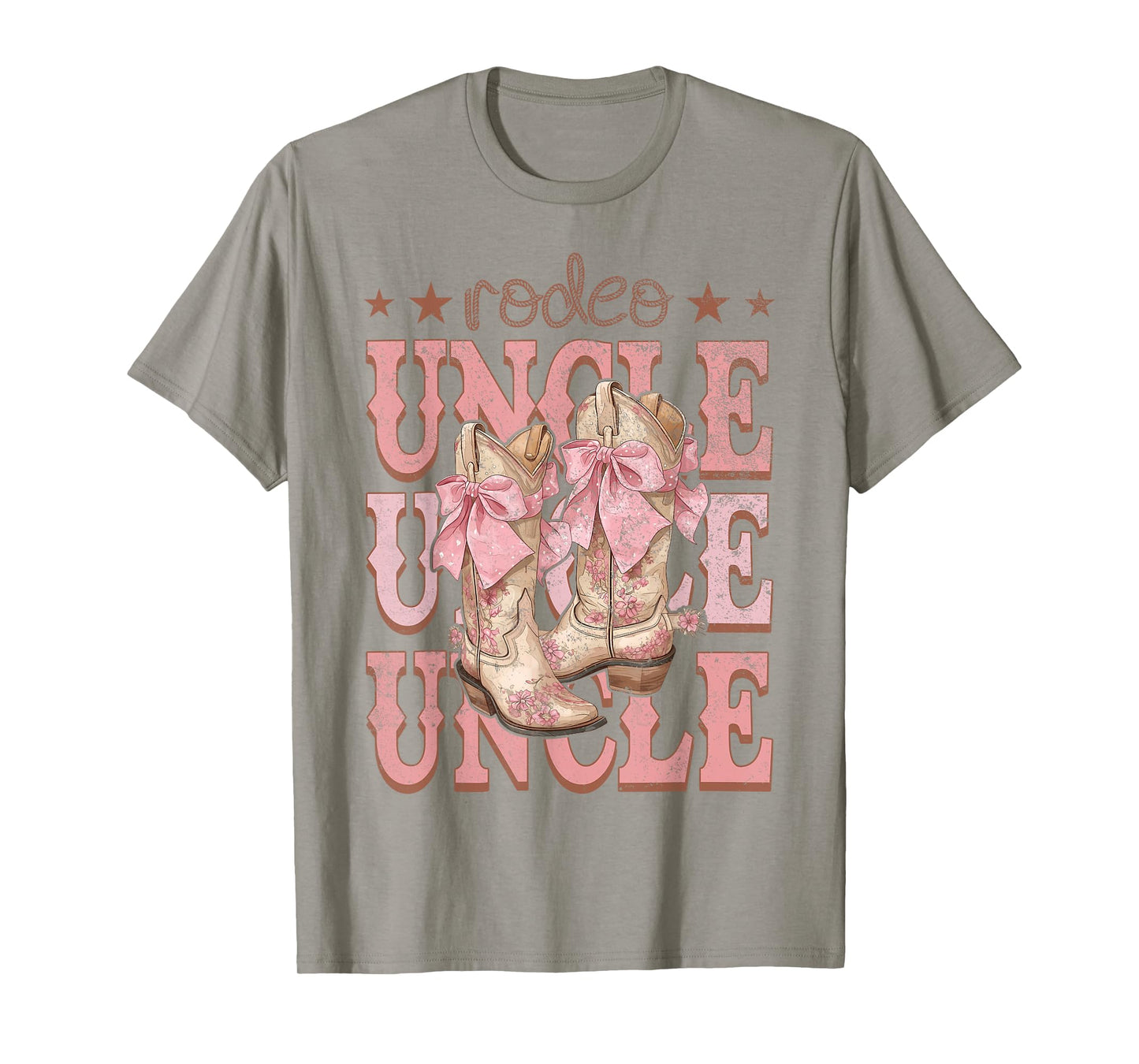 Rodeo Uncle Pink Boots Coquette Cow-Girl Birthday Party T-Shirt
