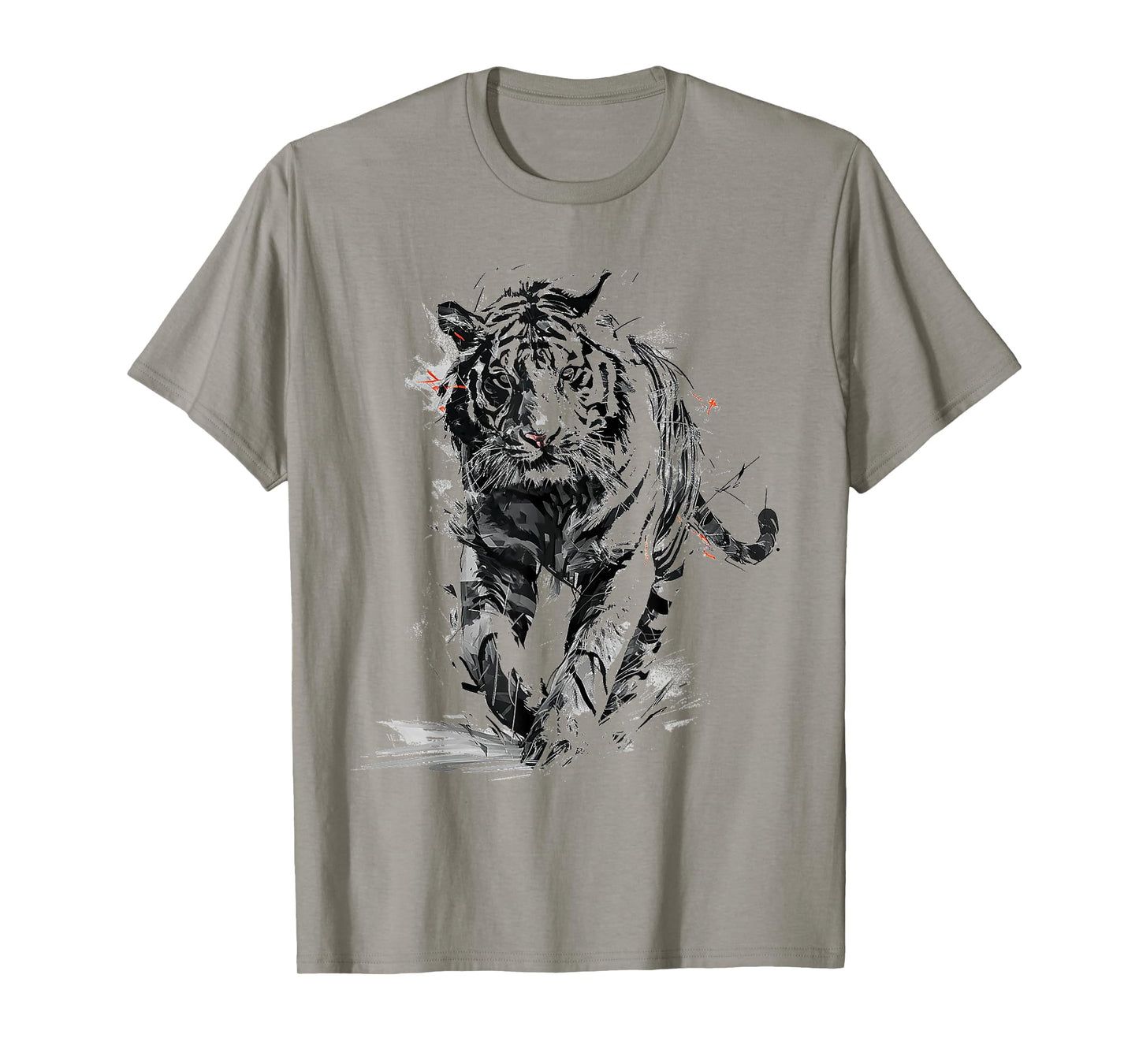 Tiger Animal Print Zoo Drawing Artwork Abstract Tiger T-Shirt