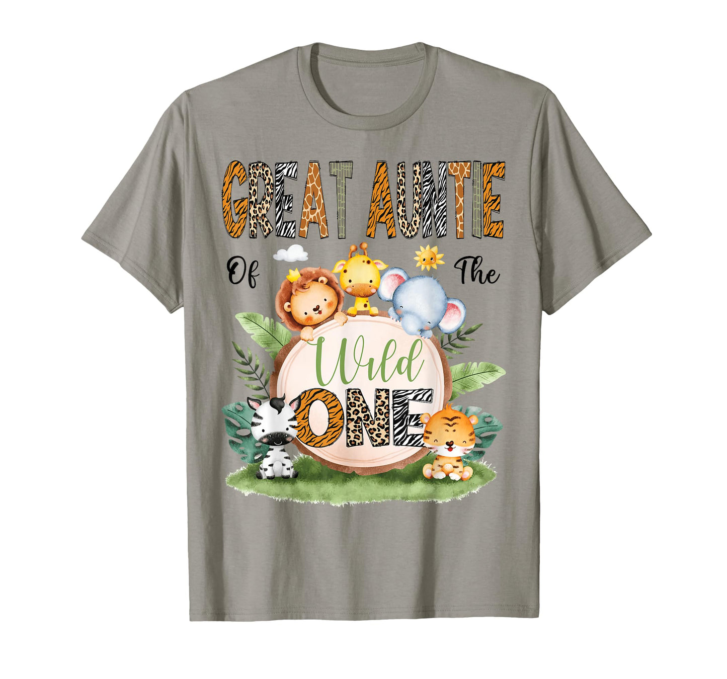 Great Auntie Of The Wild One Safari Jungle 1St Birthday T-Shirt