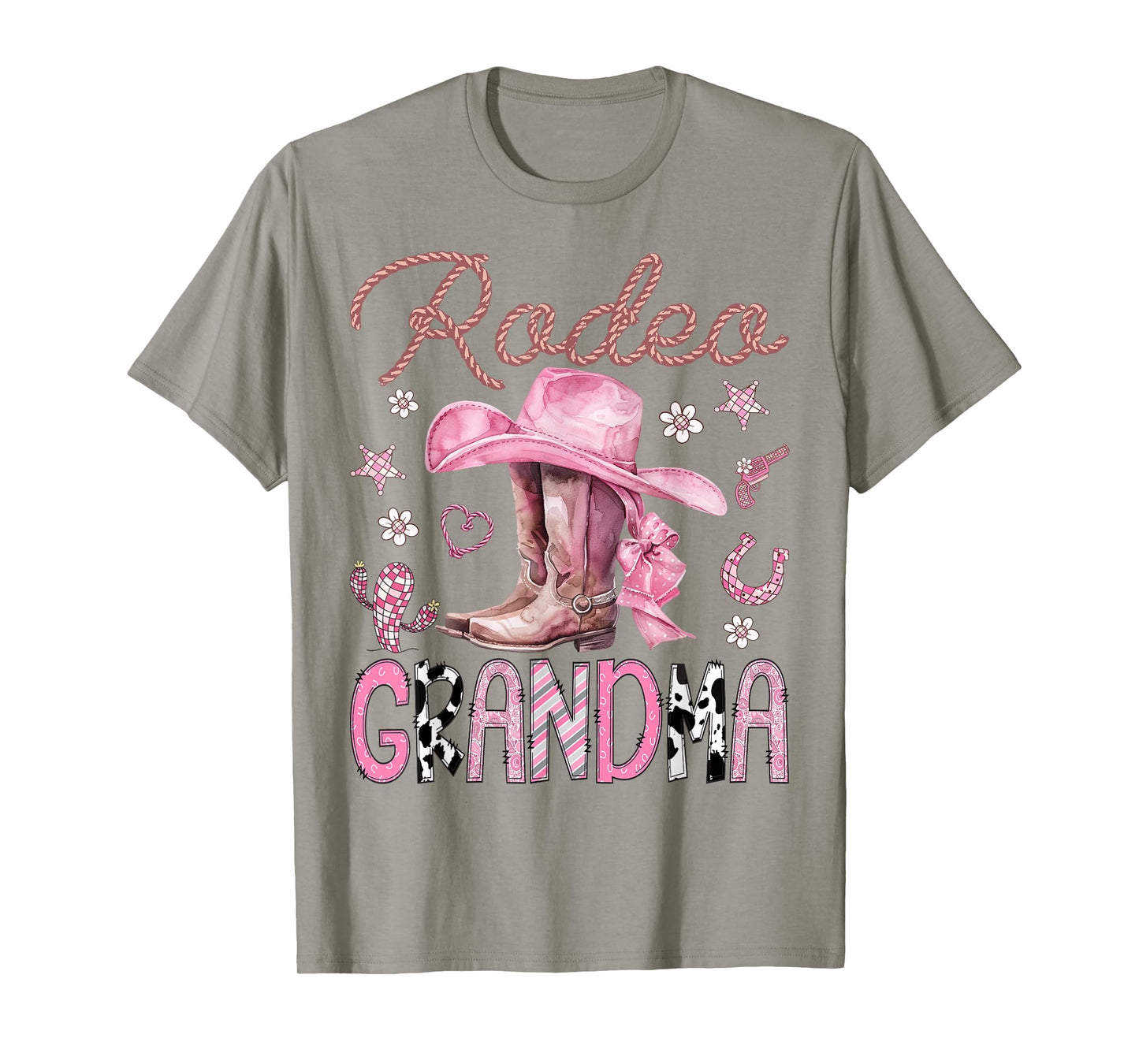 Rodeo Grandma Pink CowGirl Coquette Boots Birthday Girl T-Shirt