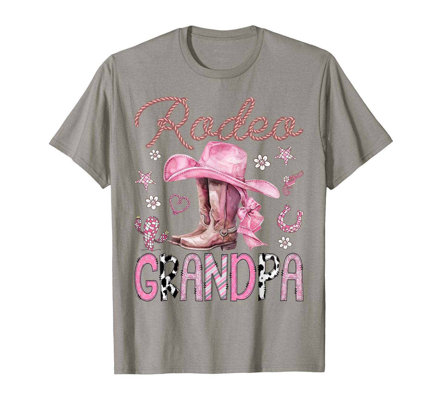 Rodeo Grandpa Pink CowGirl Coquette Boots Birthday Girl T-Shirt