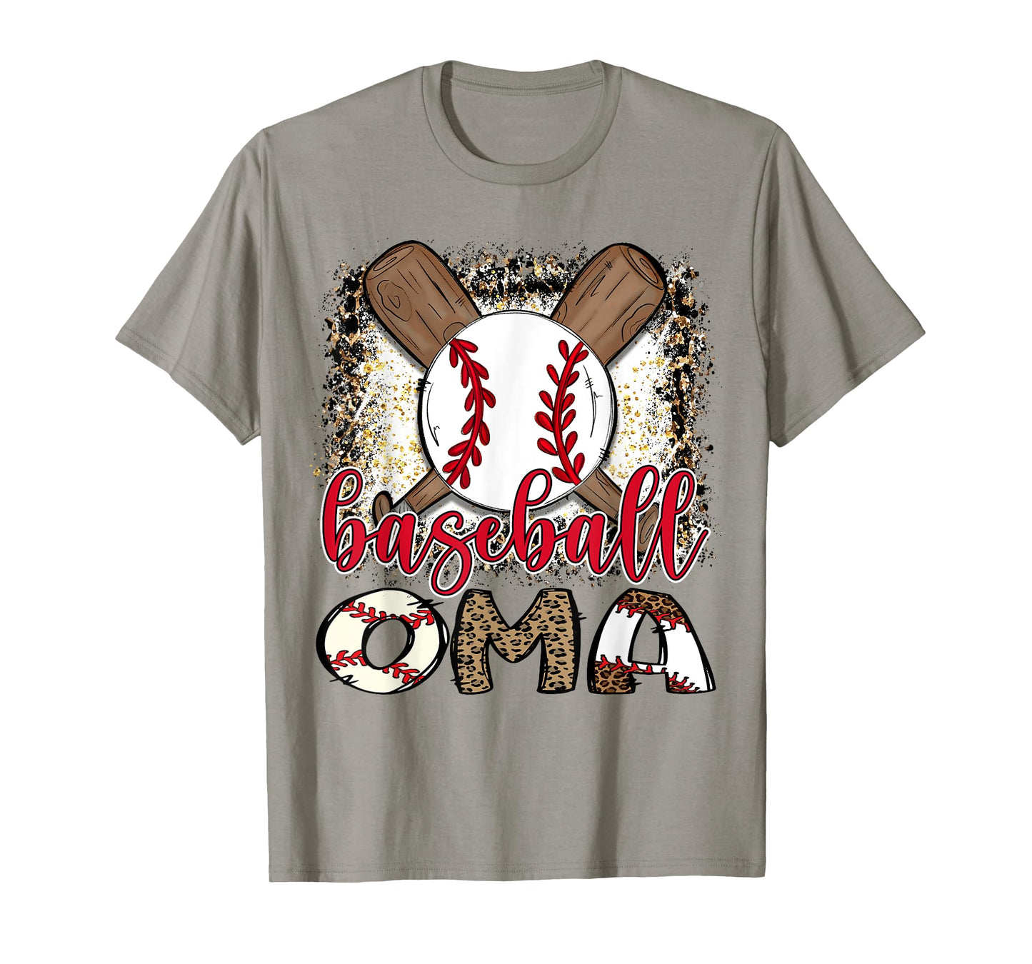 Baseball Oma Leopard Proud Ball Oma T-Shirt