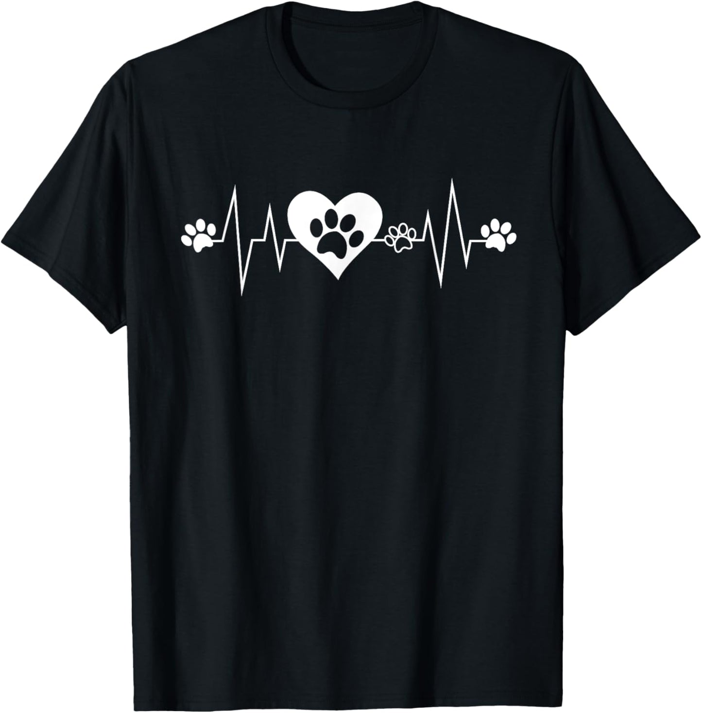 Paw Print Heartbeat Veterinarian Vet Tech Funny Pulse Gift T-Shirt