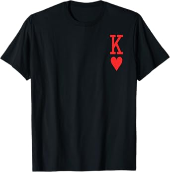 King of Hearts Queen of Hearts Couples Matching Men Letter K T-Shirt