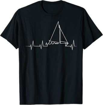 Funny Sailboat Heartbeat Shirt | Cute Love To Sail Tee Gift T-Shirt