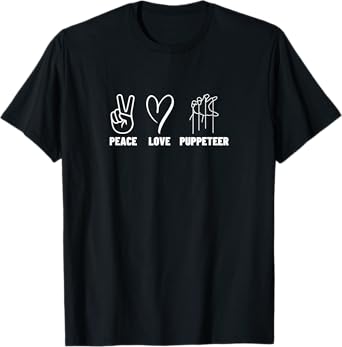 Peace Love Puppeteer Men Women Puppet Master T-Shirt