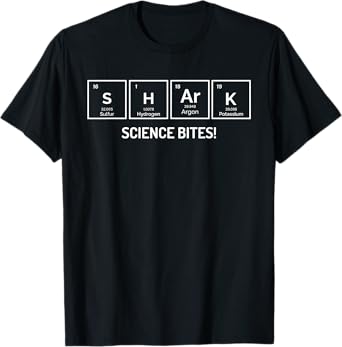 SHARK Science Bites Funny Periodic Table Chemistry T-Shirt