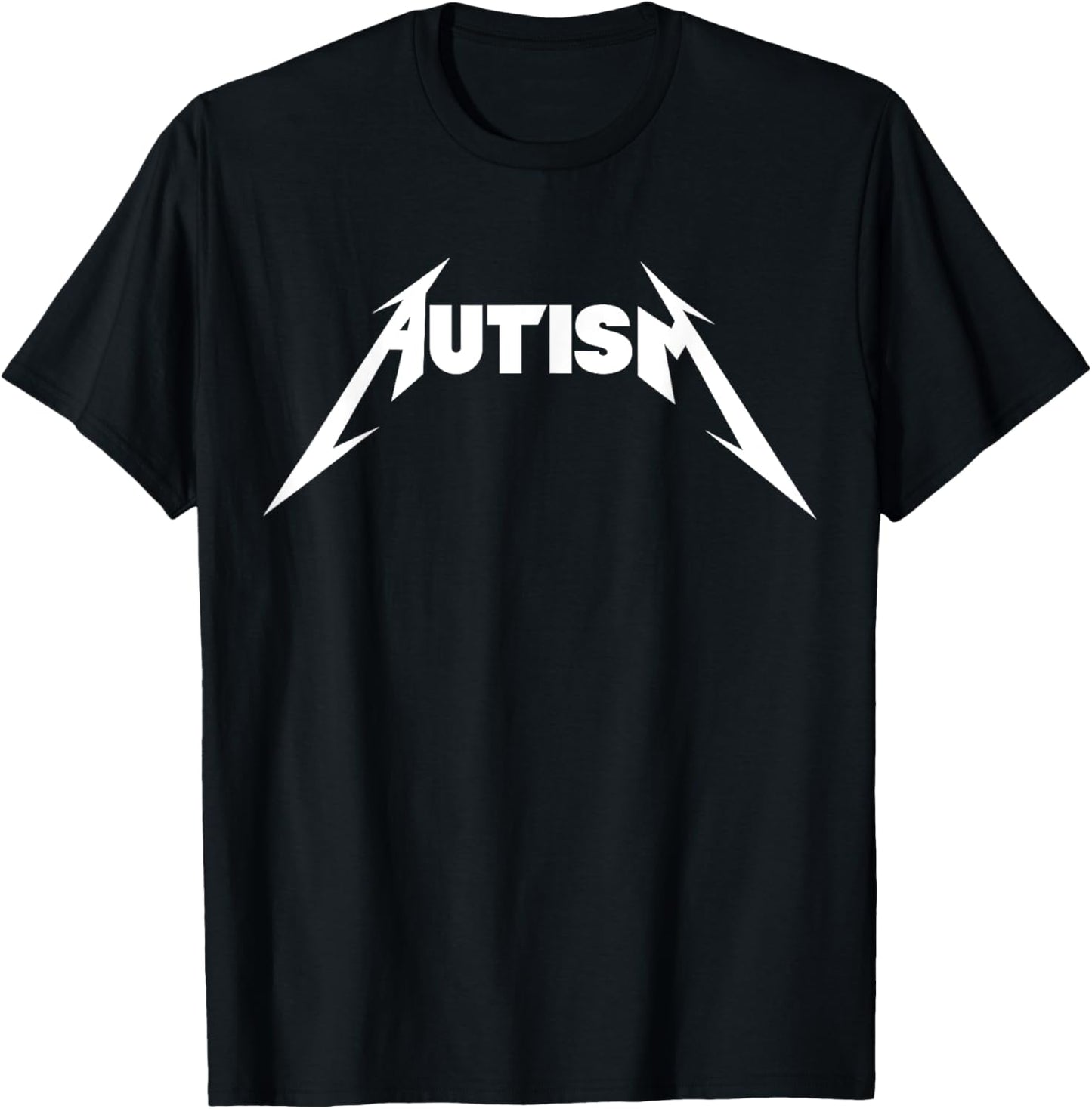 Funny Design Autism Skeleton Meme Metal Rock For Men Women T-Shirt