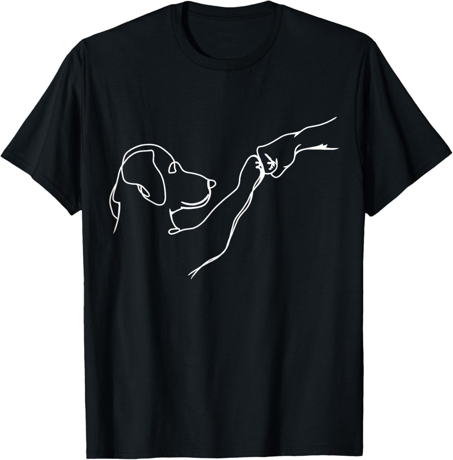Dog And People Punch Hand Dog Man Friendship Bump Dogs Paw T-Shirt