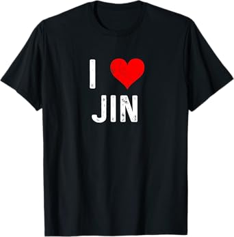 I Love Jin - Heart - Distressed T-Shirt