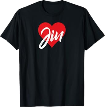 I Love Jin First Name Tshirt I Heart Named T-Shirt
