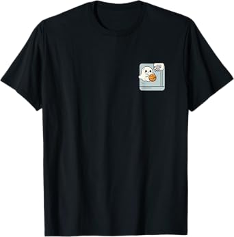 Ghost Playing Basketball Minimalist Funny Halloween Costume T-Shirt